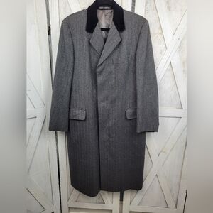 Bullock & Jones Pure Wool Coat Suede Collar Made in Britain Men Size 40L